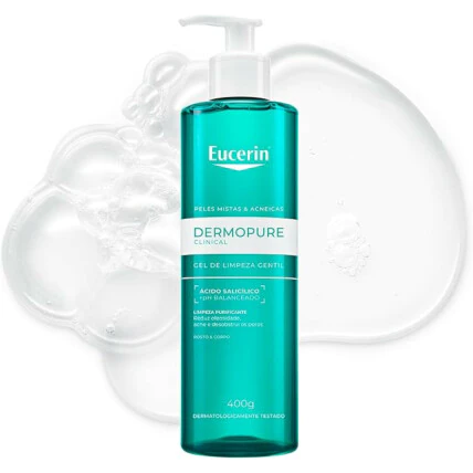 Gel de Limpeza Gentil Eucerin Dermopure Clinical Rosto e Corpo Pele Mista e Acneica 400ml 1