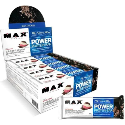 Caixa Power Protein Bar Max Titanium 90g 8und 1