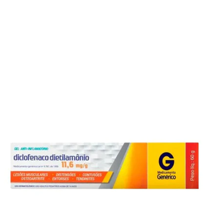 Anti-Inflamatório Diclofenaco Dietilamônio 11,6mg/g Genérico Cimed 60g 1