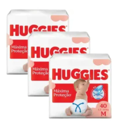 Kit 3 Fraldas Huggies Supreme Care  M 40 Fraldas cada pacote 1