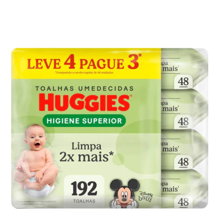 Lenço umedecido HUGGIES Higiene SUPERIOR L4P3C/48 1