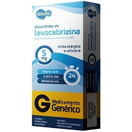 Levocetirizina 5mg com 10 comprimidos EMS 1