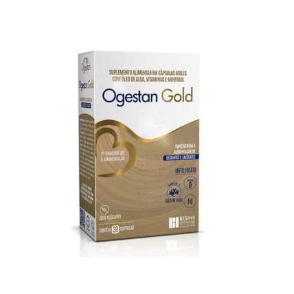 Suplemento Vitamínico Ogestan Gold Besins - 30 Cápsulas - Com Ômega 3, Ferro e Ácido Fólico para Gestantes 1
