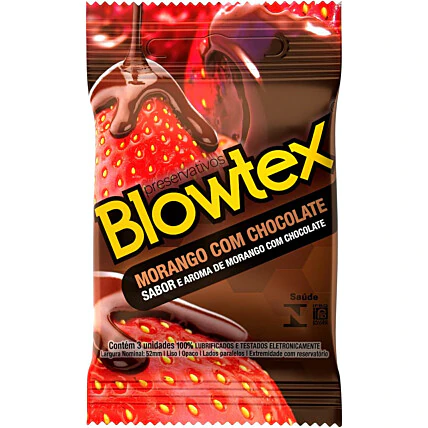 Preservativo Blowtex Morango com Chocolate com 3 unidades 1