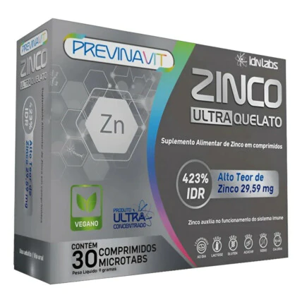 Suplemento De Zinco Ultra Quelato - 30 Cpds - Idnlabs Sem Sabor 1