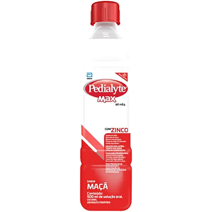 Pedialyte Max Zinco Sabor Maçã Solução Oral 500ml 1