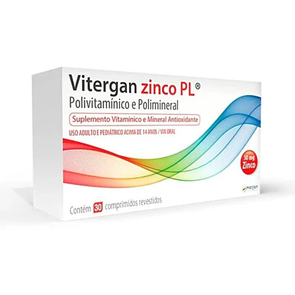 Suplemento Vitergan Zinco Plus 30 comprimidos 1