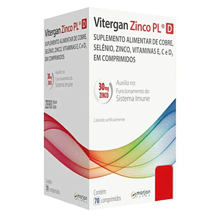 Suplemento Alimentar Marjan Vitergan Zinco PL D 70 Comprimidos 1