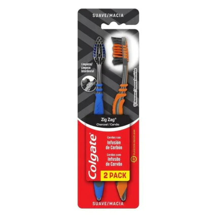 Escova Dental Colgate Zig Zag Carvão Com 2 Unidades 1