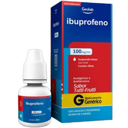Ibuprofeno 100mg/mL Suspensão Gotas 20mL 1