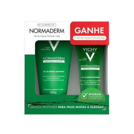 Kit Gel Limpeza Profunda Normaderm Vichy 150g + Gel Limpeza Profunda Normaderm Vichy 40g 1
