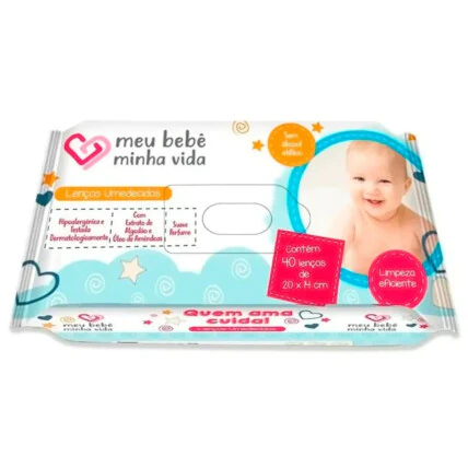 Lenço Umedecido Meu Bebê Minha Vida - 40 Lenços 1