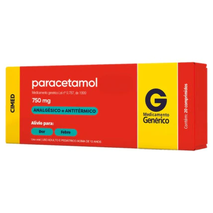 Analgésico Paracetamol 750mg Cimed Comprimido 20 Unidades 1