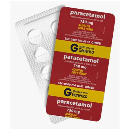 Paracetamol 750mg Genérico Cimed 10 Comprimidos 1