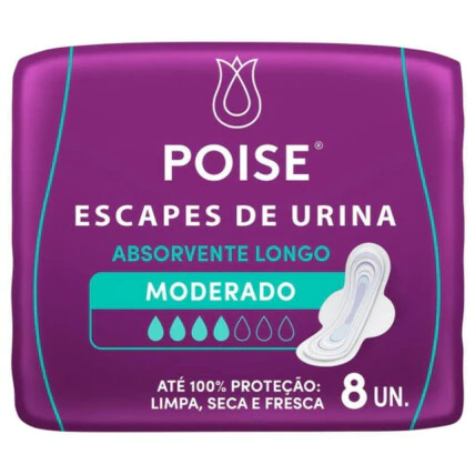 Absorvente para Escape de Urina Poise Longo Absorção Moderada 8 unidades 1