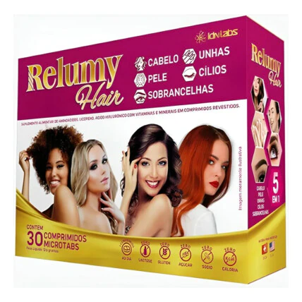 Relumy Hair Cabelo Pele E Unha 30 Comprimidos Idnlabs 1