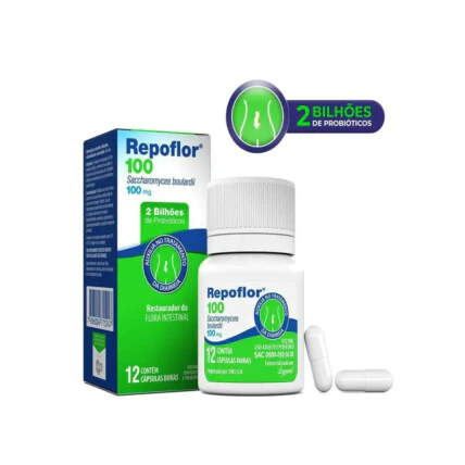 Probiótico Repoflor 100mg 12 cápsulas 1