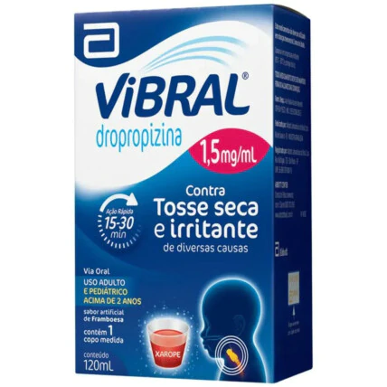 Vibral Pediátrico 1,5mg/ml Sabor Framboesa Xarope 120ml 1
